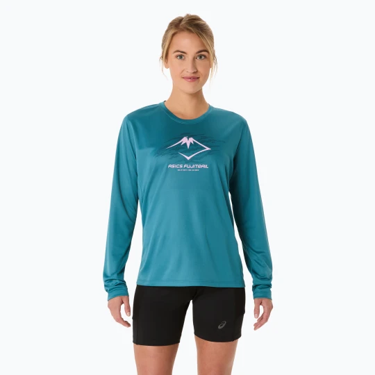 Zdjęcie produktu Longsleeve do biegania damski ASICS Fujitrail Logo atlantis blue