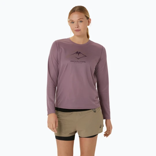 Zdjęcie produktu Longsleeve do biegania damski ASICS Fujitrail Logo dusty mauve Fioletowy