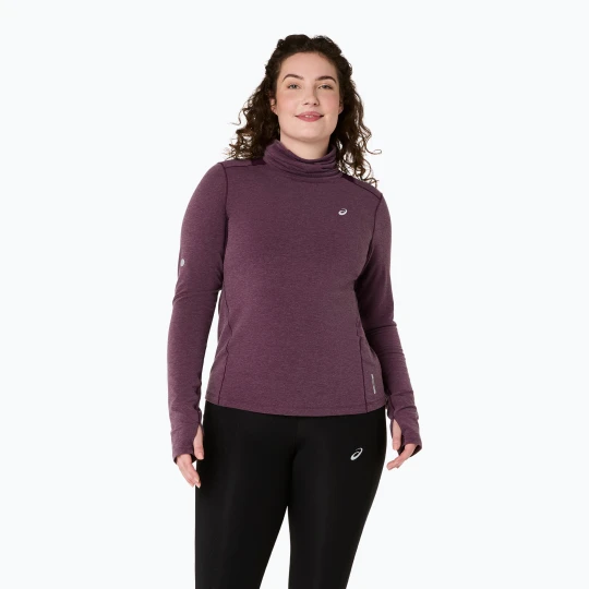 Zdjęcie produktu Longsleeve do biegania damski ASICS Nagino Run Winter Bordowy