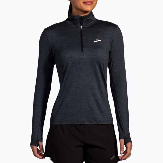 Zdjęcie produktu Longsleeve do biegania damski Brooks Dash 1 / 2 Zip 2.0 htr black