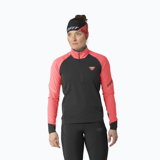Zdjęcie produktu Bluza do biegania damska DYNAFIT Alpine 1 / 2 Zip Tee ultra coral / 0910 Czarny