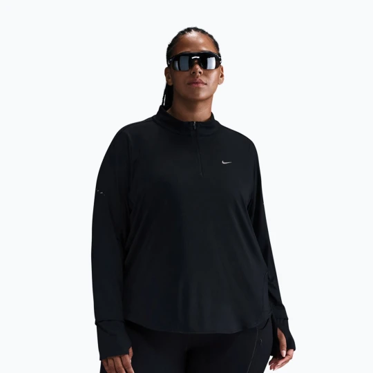 Zdjęcie produktu Longsleeve do biegania damski Nike Swift Dri-FIT UV 1/4-Zip Plus Size black