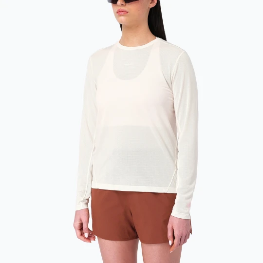 Zdjęcie produktu Longsleeve do biegania damski Salomon Shakeout Core Tee GFX LS whisper white / pink frosting