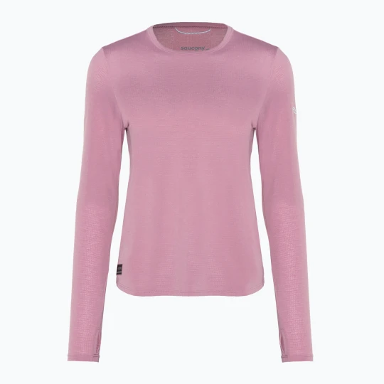 Zdjęcie produktu Longsleeve do biegania damski Saucony Stopwatch orchid heather Różowy