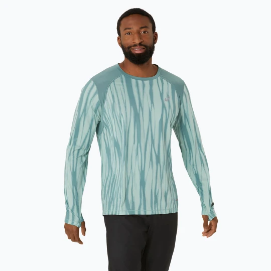 Zdjęcie produktu Longsleeve do biegania męski ASICS Road All Over Print light celadon / celadon Zielony