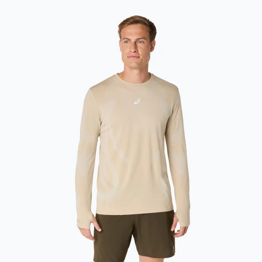 Zdjęcie produktu Longsleeve do biegania męski ASICS Road Seamless cream Beżowy