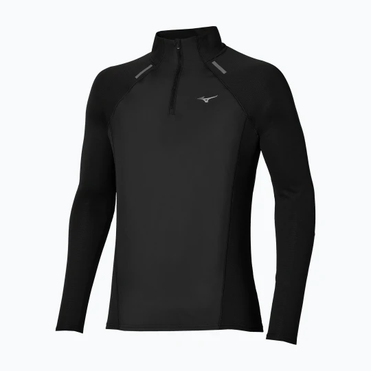 Zdjęcie produktu Longsleeve do biegania męski Mizuno Active Dryaeroflow Hybrid Long Sleeve Top Black