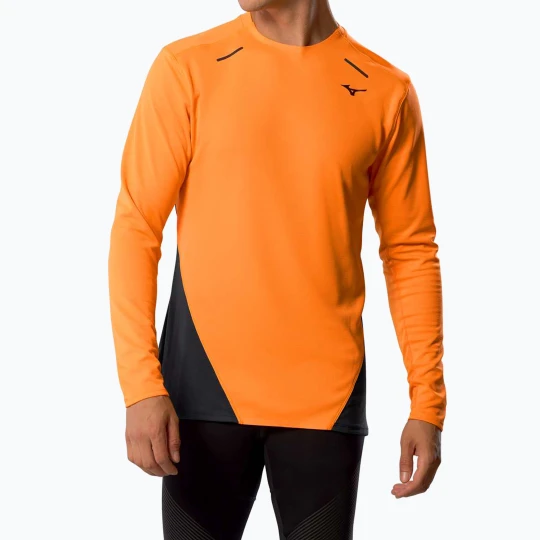Zdjęcie produktu Longsleeve do biegania męski Mizuno Tech Thermal Charge tangelo Czarny