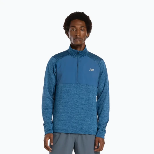 Zdjęcie produktu Longsleeve do biegania męski New Balance Athletics Heat Grid 1 / 2 Zip dark shoreline Niebieski