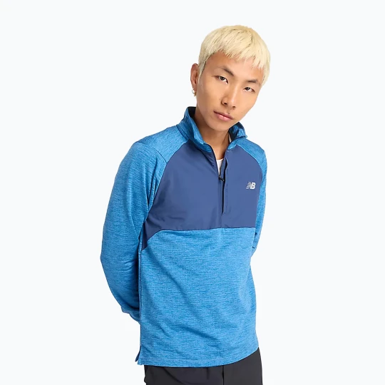 Zdjęcie produktu Longsleeve do biegania męski New Balance Athletics Heat Grid 1 / 2 Zip heron blue