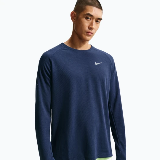 Zdjęcie produktu Longsleeve do biegania meski Nike Stride Dri-Fit Waffle Crew midnight navy Granatowy