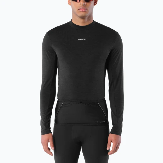 Zdjęcie produktu Longsleeve do biegania męski Salomon Sense Merino Tee LS deep black