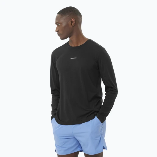 Zdjęcie produktu Longsleeve do biegania męski Salomon SHAKEout Core deep black