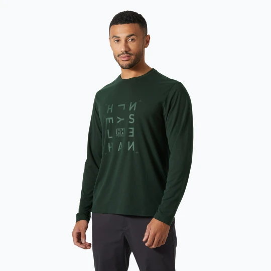 Zdjęcie produktu Longsleeve męski Helly Hansen Skog Graphic dark jungle Zielony