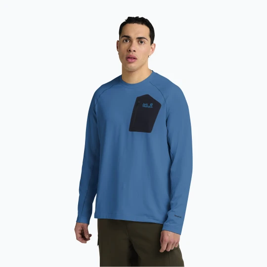 Zdjęcie produktu Longsleeve męski Jack Wolfskin Prelight Trail Crew aurora blue