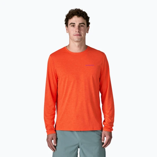 Zdjęcie produktu Longsleeve męski Patagonia Capilene Cool Daily - Boardshort Logo orange peel / light orange peel x-dye
