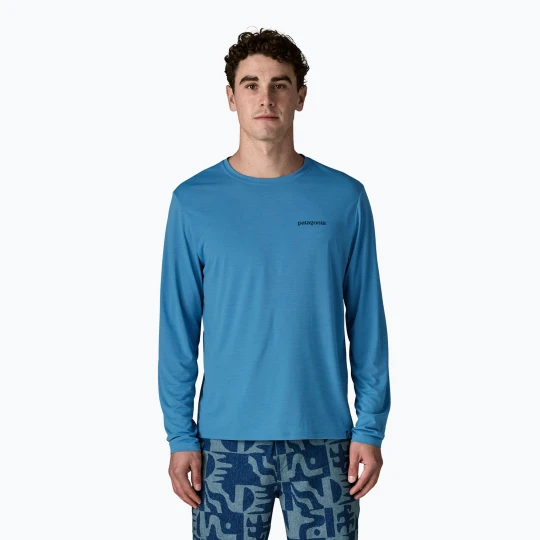 Zdjęcie produktu Longsleeve męski Patagonia Capilene Cool Daily - Boardshort Logo shore blue / light shore blue x-dye