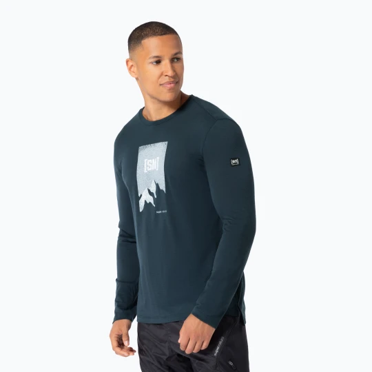 Zdjęcie produktu Longsleeve męski super.natural 2 Pitch blueberry/various Granatowy