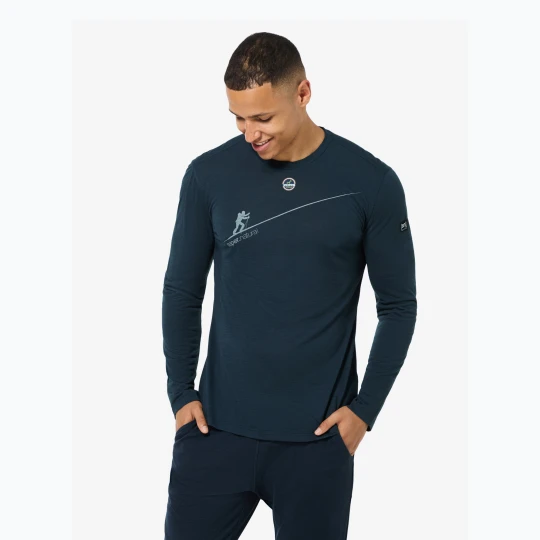 Zdjęcie produktu Longsleeve męski super.natural HZSG Haute Route blueberry / various Granatowy