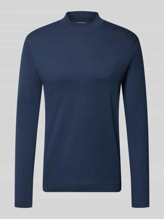 Zdjęcie produktu Longsleeve o kroju regular fit z czystej bawełny ze stójką Christian Berg Ciemnoniebieski