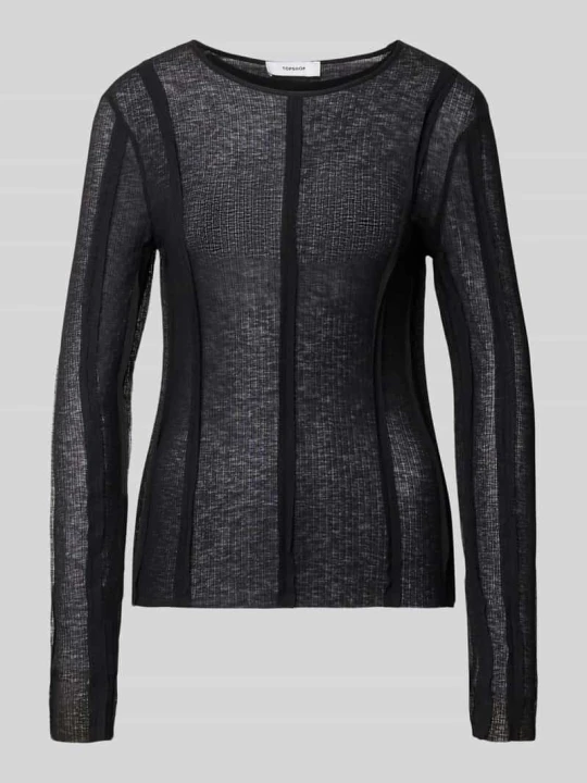 Zdjęcie produktu Longsleeve o kroju slim fit w półprzezroczystym designie model 'Belma' Topshop Czarny