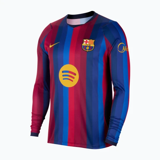 Zdjęcie produktu Longsleeve piłkarski męski Nike FC Barcelona Dri-Fit Stadium Home deep garnet/blue void/mineral yellow