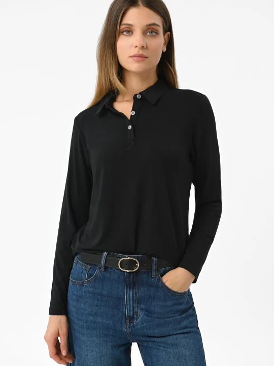 Zdjęcie produktu Longsleeve polo L-TOPAZ Volcano Czarny