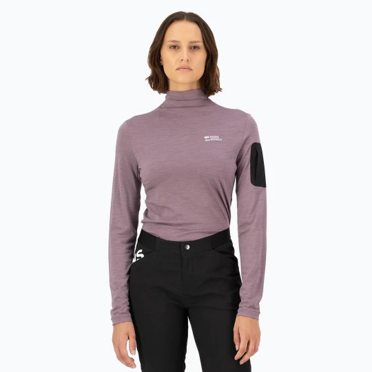 Zdjęcie produktu Bluza termoaktywna damska Mons Royale Diversion Mock Neck mauve Fioletowy