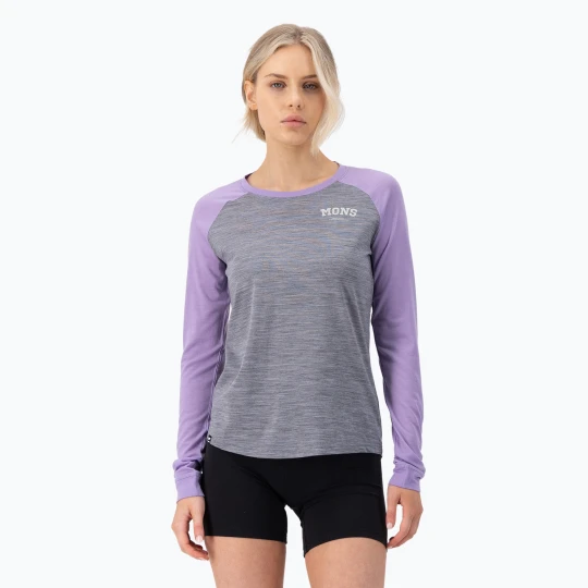 Zdjęcie produktu Bluza termoaktywna damska Mons Royale Icon Raglan grey heather / lupin