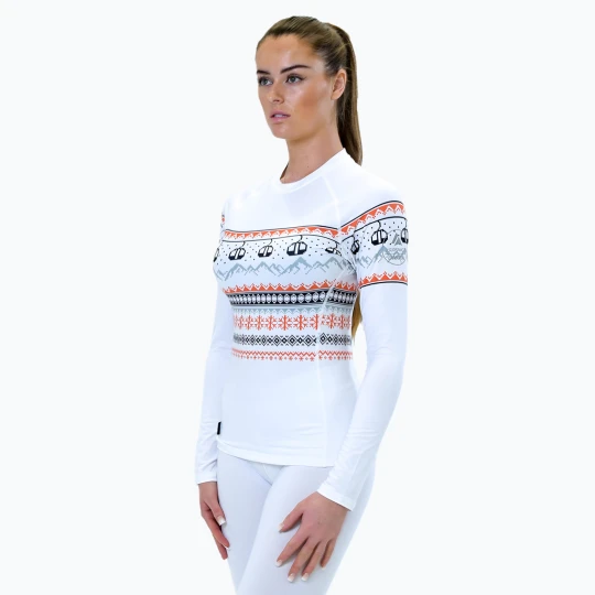 Zdjęcie produktu Bluza termoaktywna damska Surfanic Cozy Limited Edition Crew Neck white fairisle