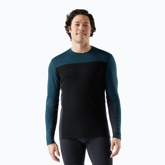 Zdjęcie produktu Bluza termoaktywna męska Smartwool Classic Thermal Merino Base Layer Colorblock Crew Boxed twilling blue / black