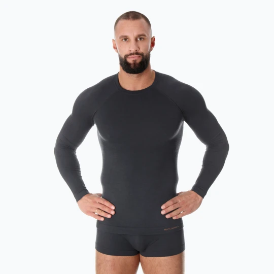 Zdjęcie produktu Bluza termoaktywna męska Brubeck Merino Active Wool grafitowy Szary