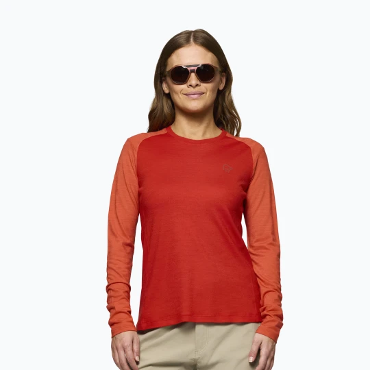 Zdjęcie produktu Longsleeve trekkingowy damski NORRONA Femund PureUll LS aura orange/paprika Norrøna