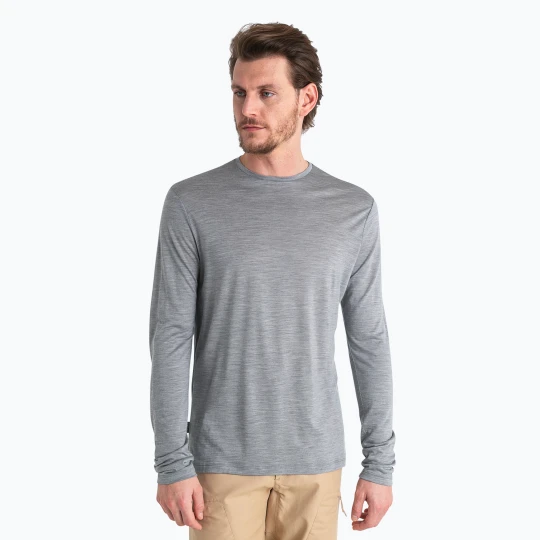 Zdjęcie produktu Longsleeve trekkingowy męski icebreaker Merino 125 Cool-Lite Sphere III Tee metro heather Szary