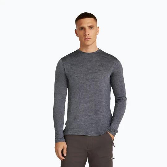 Zdjęcie produktu Longsleeve trekkingowy męski icebreaker Merino 125 Cool-Lite Sphere III Tee midnight navy heather Szary