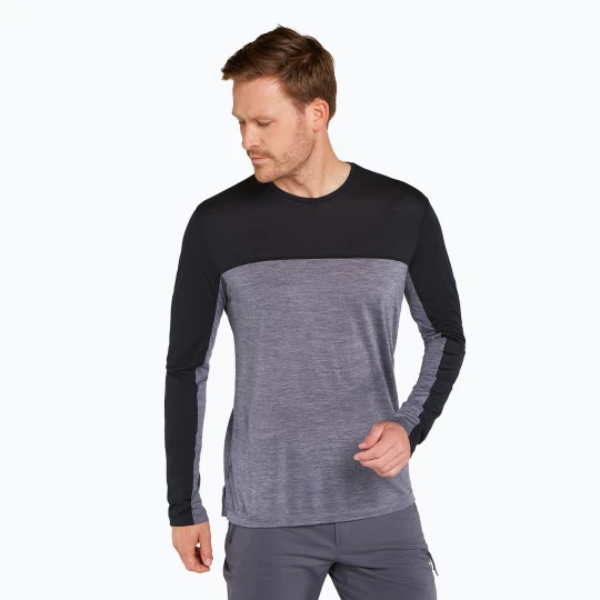 Zdjęcie produktu Longsleeve trekkingowy męski icebreaker Merino 125 Cool-Lite Sphere LS Tee Colour Block graphite Szary