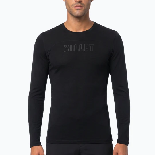 Zdjęcie produktu Longsleeve trekkingowy męski Millet Ubic Wool LS Pullover black