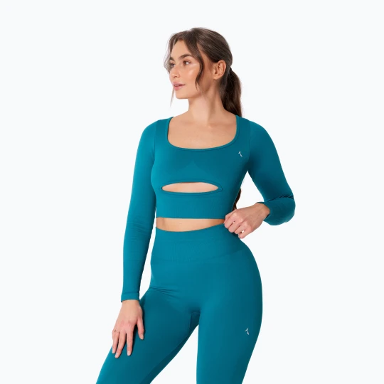 Zdjęcie produktu Longsleeve treningowy damski Carpatree Dopamine Buzz Seamless petrol green