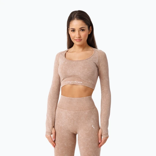 Zdjęcie produktu Longsleeve treningowy damski Carpatree Yasmine Seamless beige stone wash