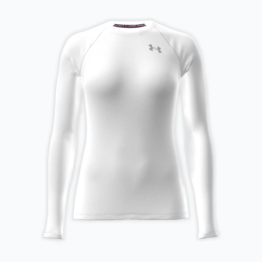 Zdjęcie produktu Longsleeve treningowy damski Under Armour HG Authentics Comp LS white / halo gray
