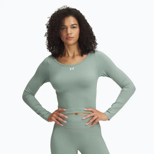 Zdjęcie produktu Longsleeve treningowy damski Under Armour Train Seamless silica green / white