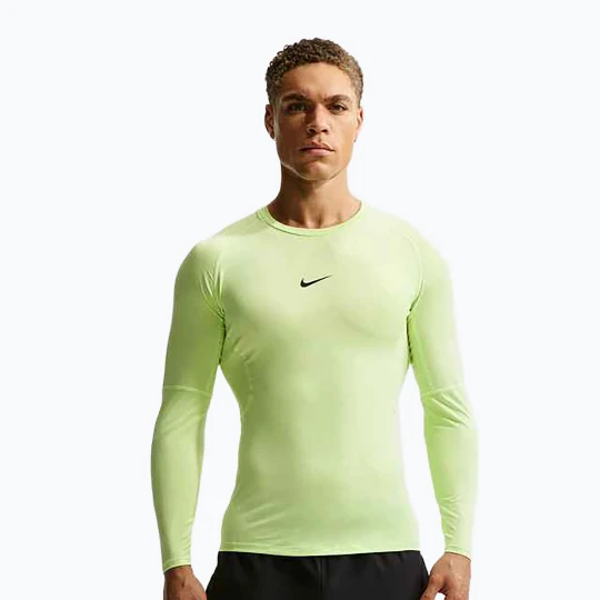 Zdjęcie produktu Longsleeve treningowy męski Nike Pro Dri-Fit Tight Fitness light liquid lime / black Żółty