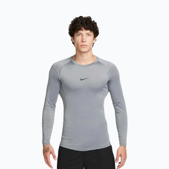 Zdjęcie produktu Longsleeve treningowy męski Nike Pro Dri-Fit Tight Fitness smoke grey/black