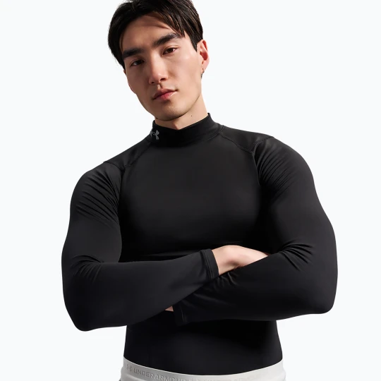 Zdjęcie produktu Longsleeve treningowy męski Under Armour Coldgear Elite Comp Mock ultimate black / ultimate black / reflective