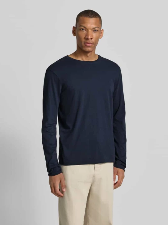 Zdjęcie produktu Longsleeve w kroju regular fit z czystej bawełny model 'Kendrick' Drykorn Granatowy