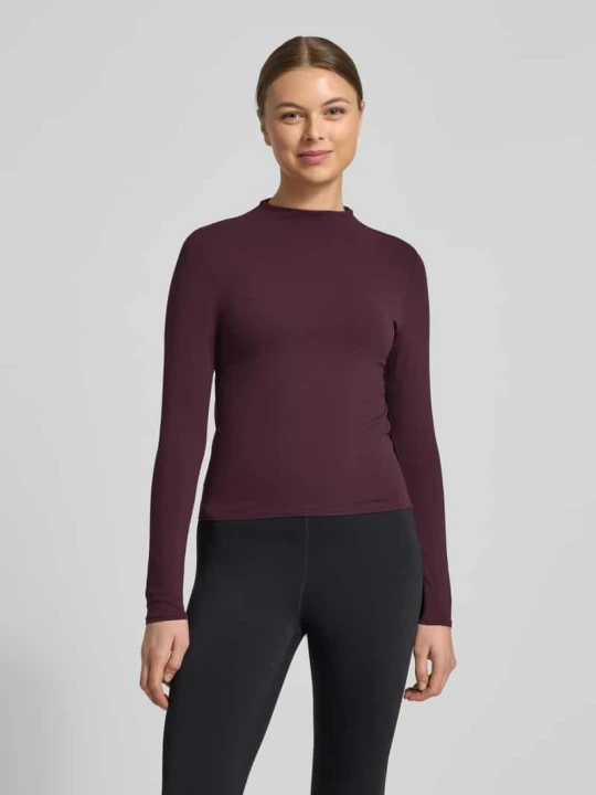 Zdjęcie produktu Longsleeve w kroju slim fit ze stójką Fabletics Bordowy