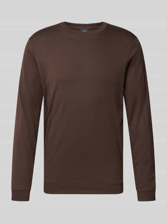 Zdjęcie produktu Longsleeve z czystej bawełny o kroju regular fit Model 'Pima' RAGMAN Ciemnobrązowy