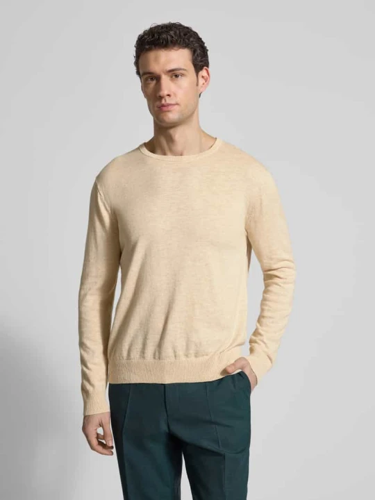 Zdjęcie produktu Longsleeve z domieszką lnu Gant Piaskowy melanż