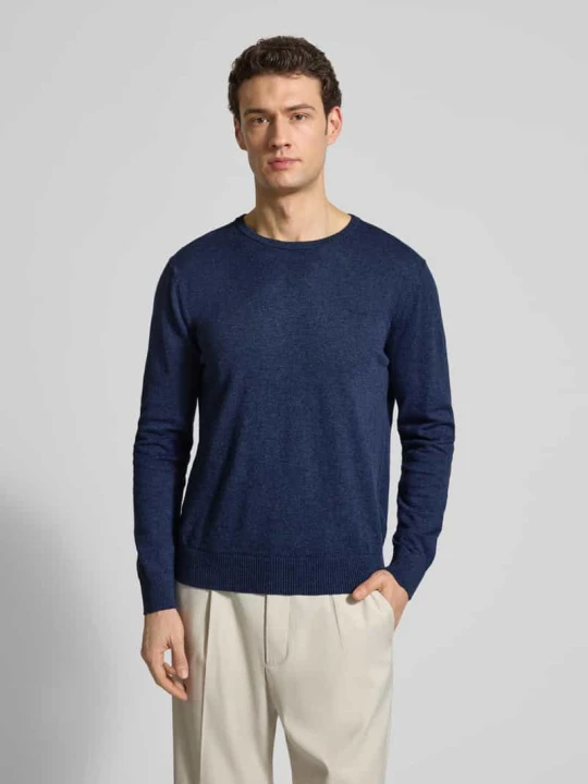 Zdjęcie produktu Longsleeve z domieszką lnu Gant Granatowy melanż