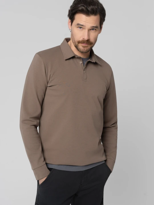 Zdjęcie produktu Longsleeve z kołnierzykiem L-MAXYM Volcano Brązowy
